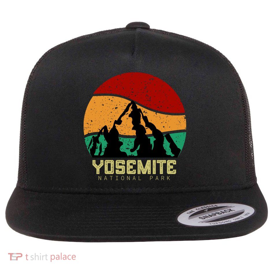 Retro Yosemite National Park Flat Bill Trucker Hat