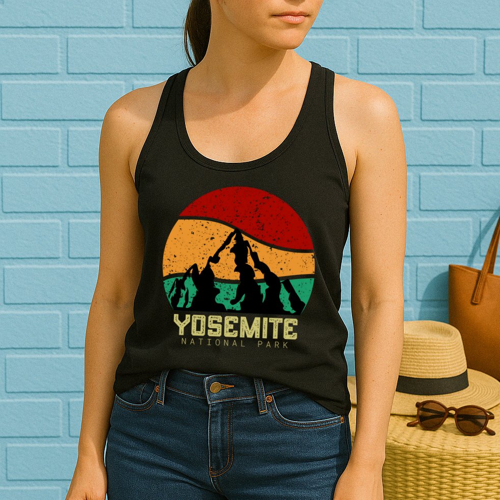 Retro Yosemite National Park Womens Tank Top