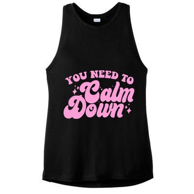 Retro You Need To Calm Down Ladies PosiCharge Tri-Blend Wicking Tank