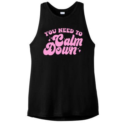 Retro You Need To Calm Down Ladies PosiCharge Tri-Blend Wicking Tank