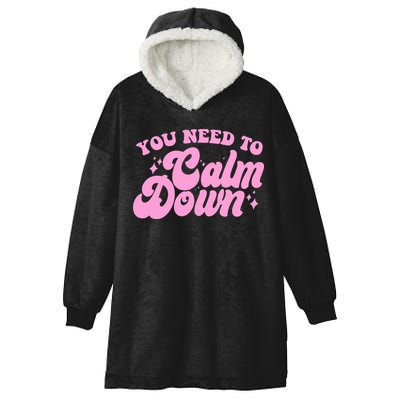 Retro You Need To Calm Down Hooded Wearable Blanket