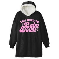 Retro You Need To Calm Down Hooded Wearable Blanket