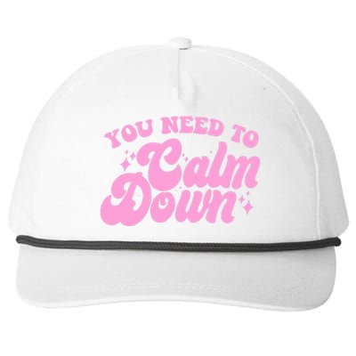 Retro You Need To Calm Down Snapback Five-Panel Rope Hat