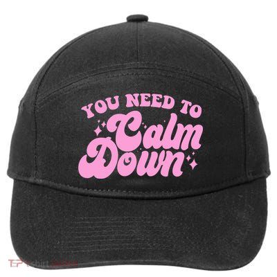 Retro You Need To Calm Down 7-Panel Snapback Hat