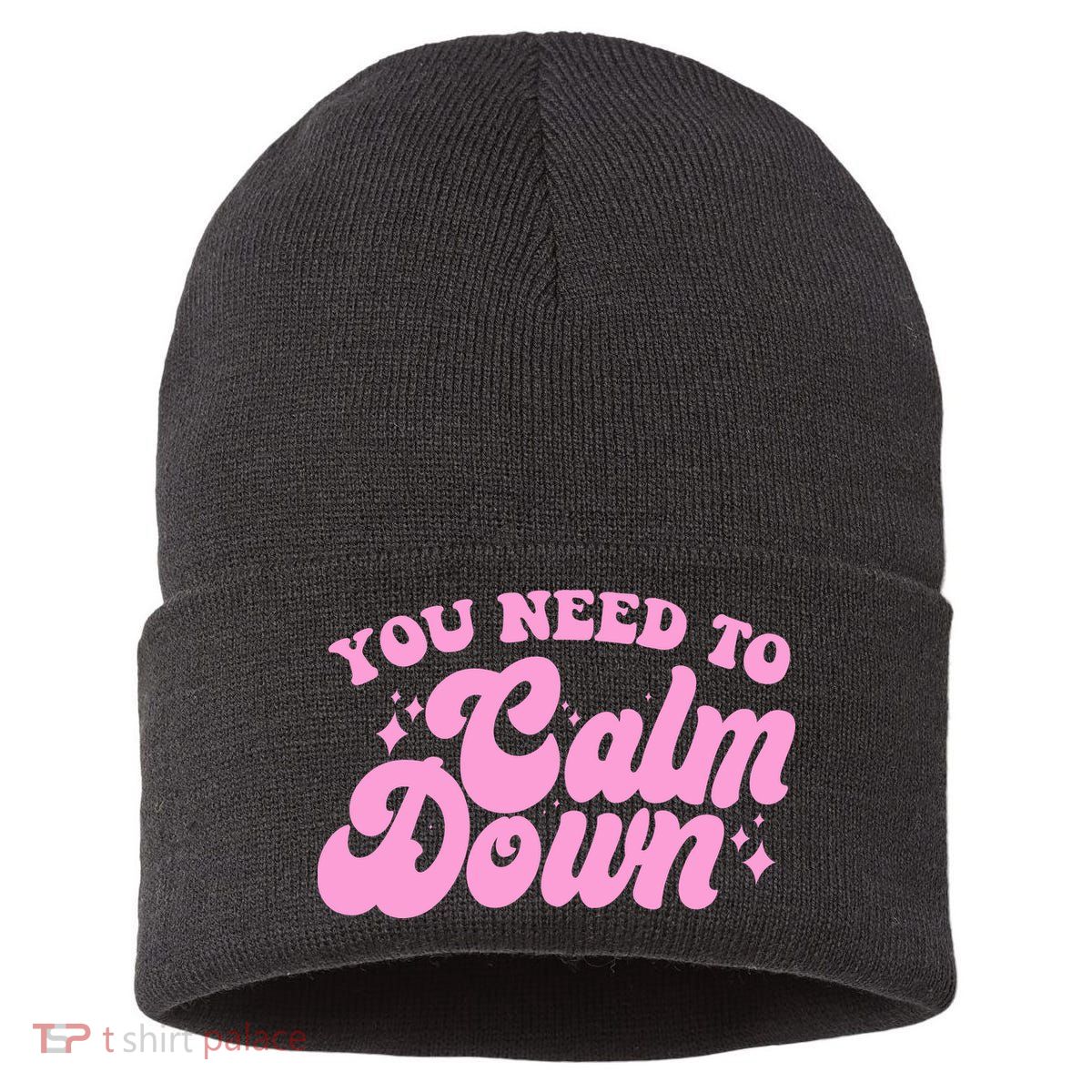 Retro You Need To Calm Down Sustainable Knit Beanie