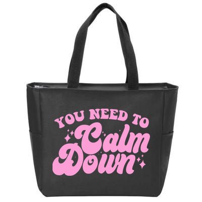 Retro You Need To Calm Down Zip Tote Bag