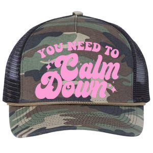 Retro You Need To Calm Down Retro Rope Trucker Hat Cap