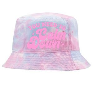 Retro You Need To Calm Down Tie-Dyed Bucket Hat