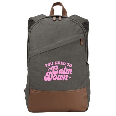 Retro You Need To Calm Down Cotton Canvas Backpack