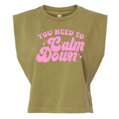 Retro You Need To Calm Down Garment-Dyed Women's Muscle Tee