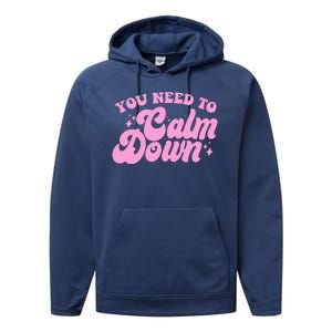 Retro You Need To Calm Down Performance Fleece Hoodie