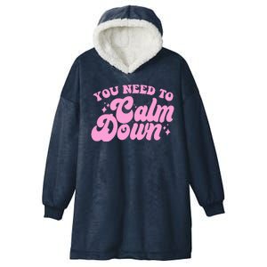 Retro You Need To Calm Down Hooded Wearable Blanket