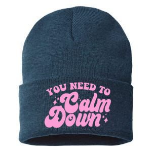 Retro You Need To Calm Down Sustainable Knit Beanie