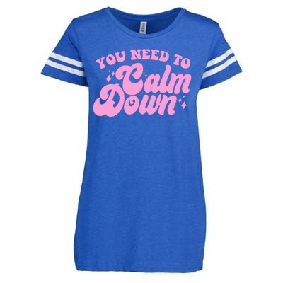 Retro You Need To Calm Down Enza Ladies Jersey Football T-Shirt