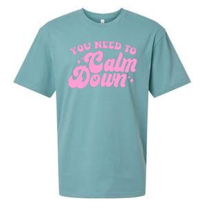 Retro You Need To Calm Down Sueded Cloud Jersey T-Shirt