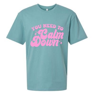 Retro You Need To Calm Down Sueded Cloud Jersey T-Shirt