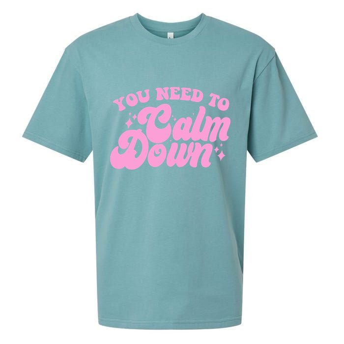 Retro You Need To Calm Down Sueded Cloud Jersey T-Shirt