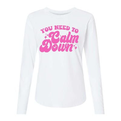 Retro You Need To Calm Down Womens Cotton Relaxed Long Sleeve T-Shirt