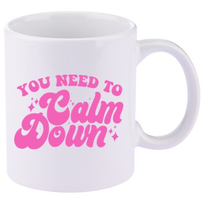 Retro You Need To Calm Down 11oz C Handle Ceramic Mug