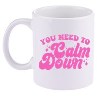 Retro You Need To Calm Down 11oz C Handle Ceramic Mug