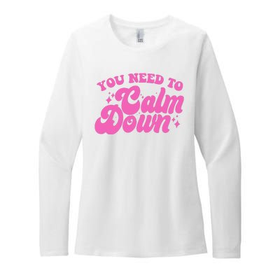 Retro You Need To Calm Down Womens CVC Long Sleeve Shirt