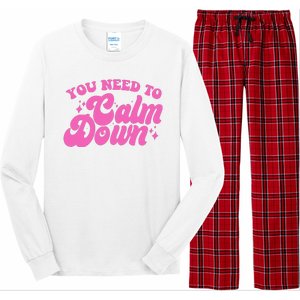 Retro You Need To Calm Down Long Sleeve Pajama Set