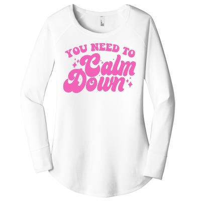 Retro You Need To Calm Down Women's Perfect Tri Tunic Long Sleeve Shirt