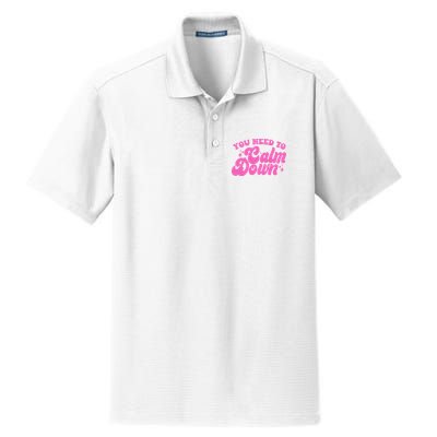 Retro You Need To Calm Down Dry Zone Grid Polo