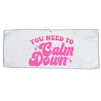 Retro You Need To Calm Down Large Microfiber Waffle Golf Towel