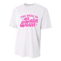 Retro You Need To Calm Down Youth Performance Sprint T-Shirt