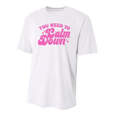 Retro You Need To Calm Down Youth Performance Sprint T-Shirt