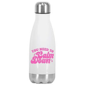 Retro You Need To Calm Down Stainless Steel Insulated Water Bottle