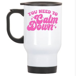 Retro You Need To Calm Down Stainless Steel Travel Mug