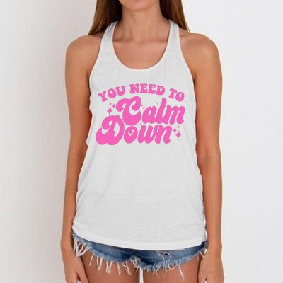 Retro You Need To Calm Down Women's Knotted Racerback Tank