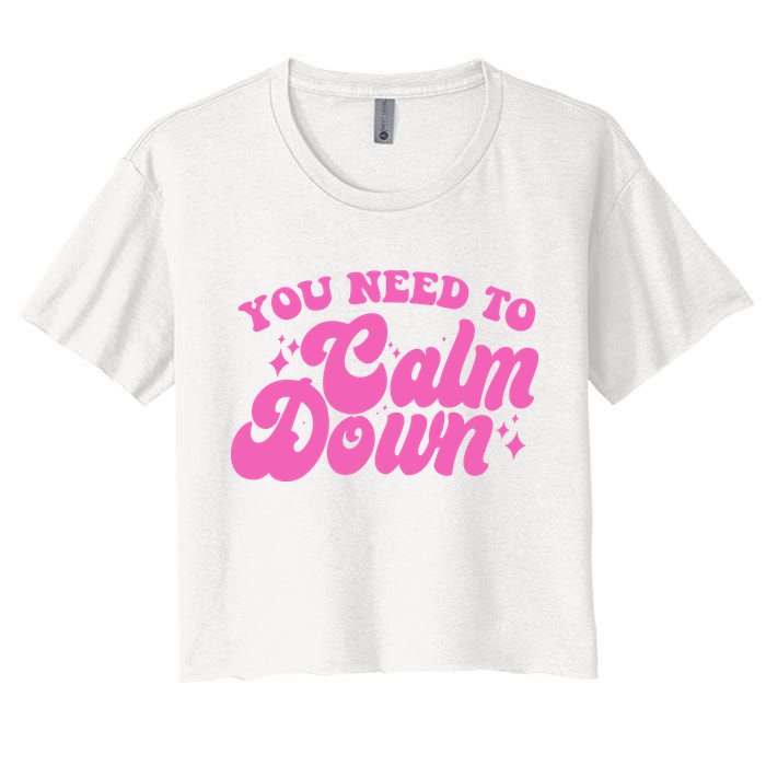 Retro You Need To Calm Down Crop Top