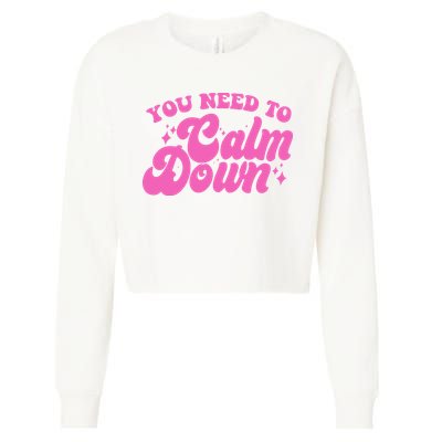 Retro You Need To Calm Down Cropped Pullover Crew