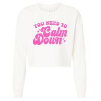 Retro You Need To Calm Down Cropped Pullover Crew