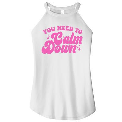 Retro You Need To Calm Down Women’s Perfect Tri Rocker Tank