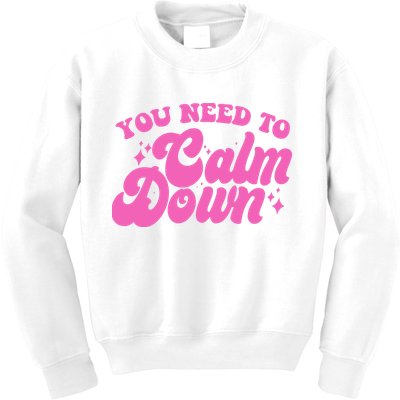 Retro You Need To Calm Down Kids Sweatshirt
