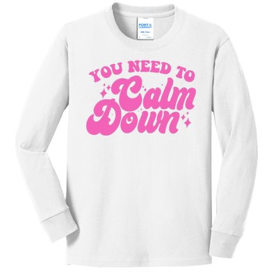 Retro You Need To Calm Down Kids Long Sleeve Shirt