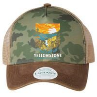 Retro Yellowstone National Park Wpa Style Lower Falls Legacy Tie Dye Trucker Hat