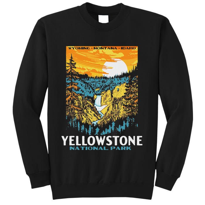 Retro Yellowstone National Park Wpa Style Lower Falls Sweatshirt