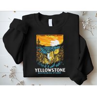 Retro Yellowstone National Park Wpa Style Lower Falls Sweatshirt