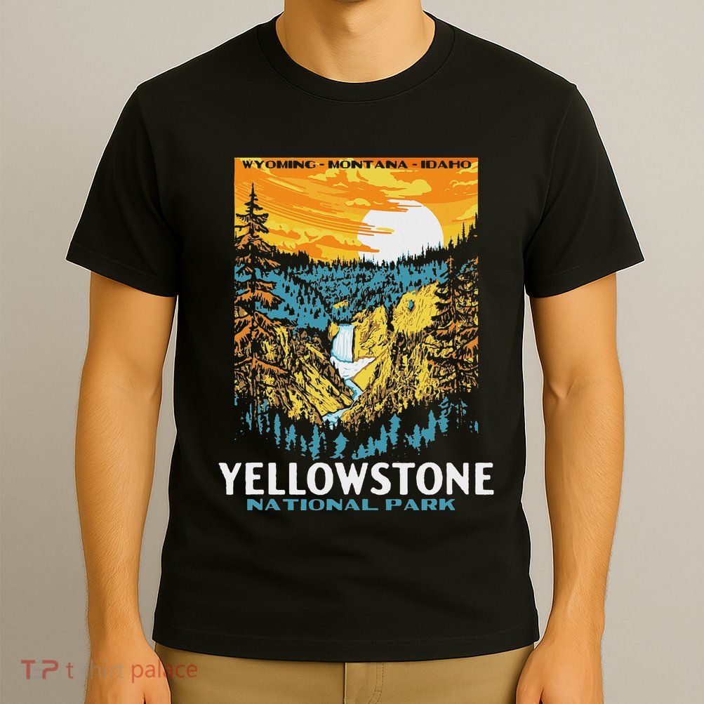 Retro Yellowstone National Park Wpa Style Lower Falls T-Shirt