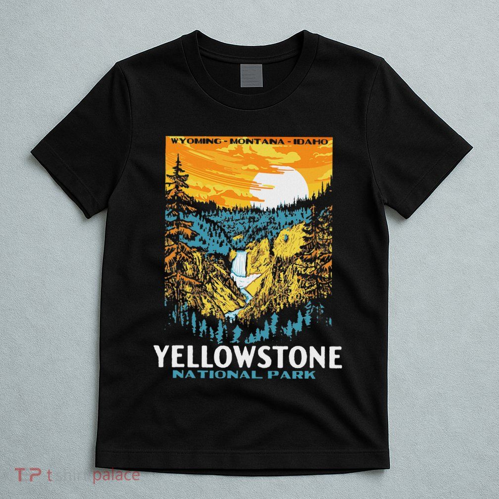 Retro Yellowstone National Park Wpa Style Lower Falls T-Shirt