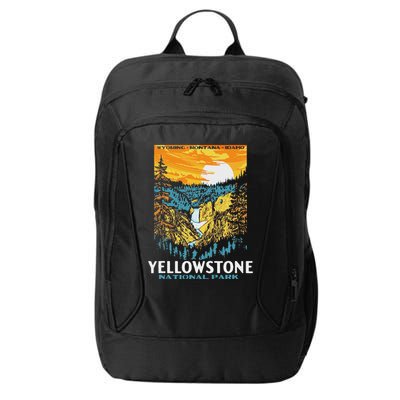 Retro Yellowstone National Park Wpa Style Lower Falls City Backpack