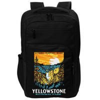 Retro Yellowstone National Park Wpa Style Lower Falls Impact Tech Backpack