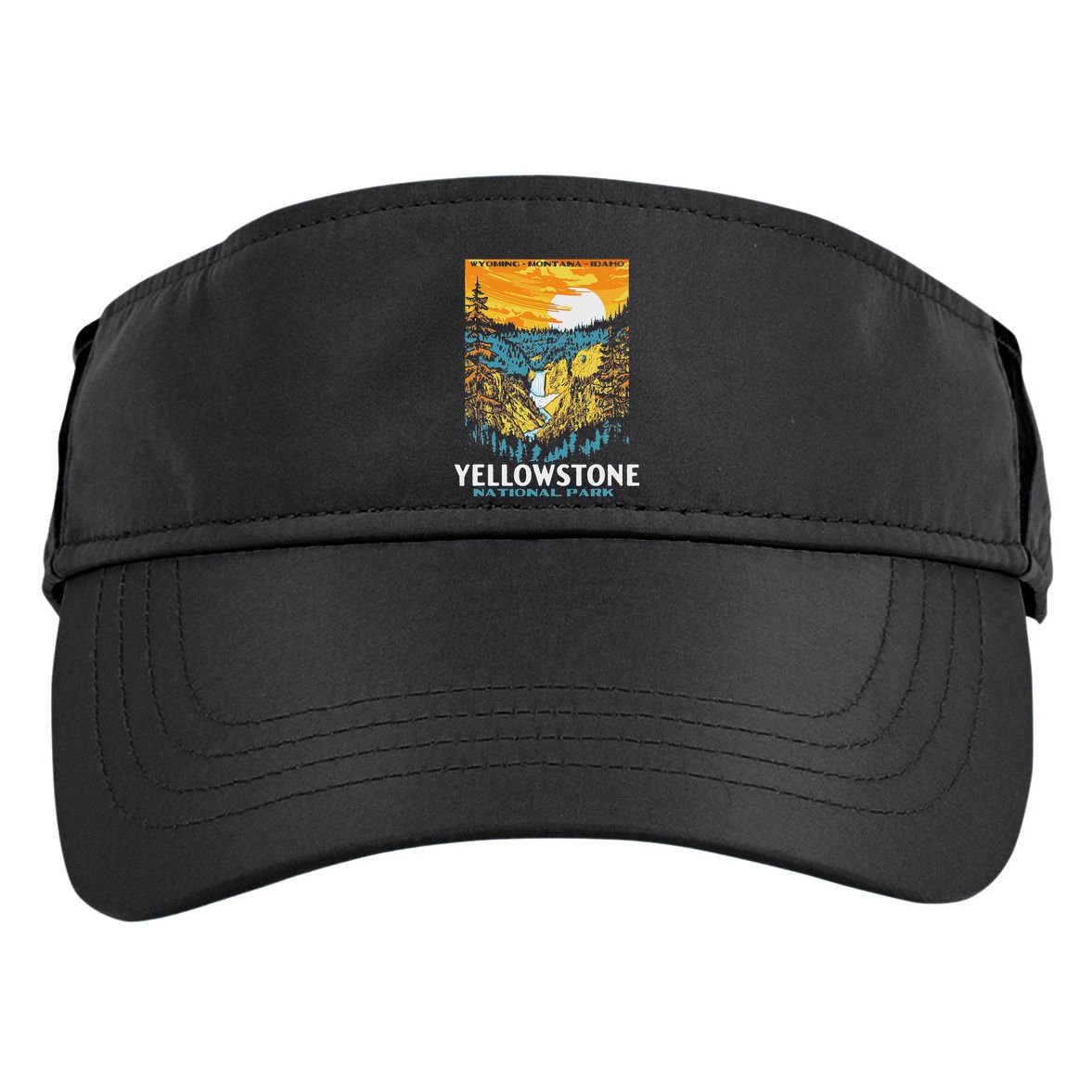 Retro Yellowstone National Park Wpa Style Lower Falls Adult Drive Performance Visor