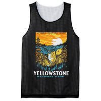 Retro Yellowstone National Park Wpa Style Lower Falls Mesh Reversible Basketball Jersey Tank