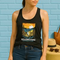 Retro Yellowstone National Park Wpa Style Lower Falls Womens Tank Top